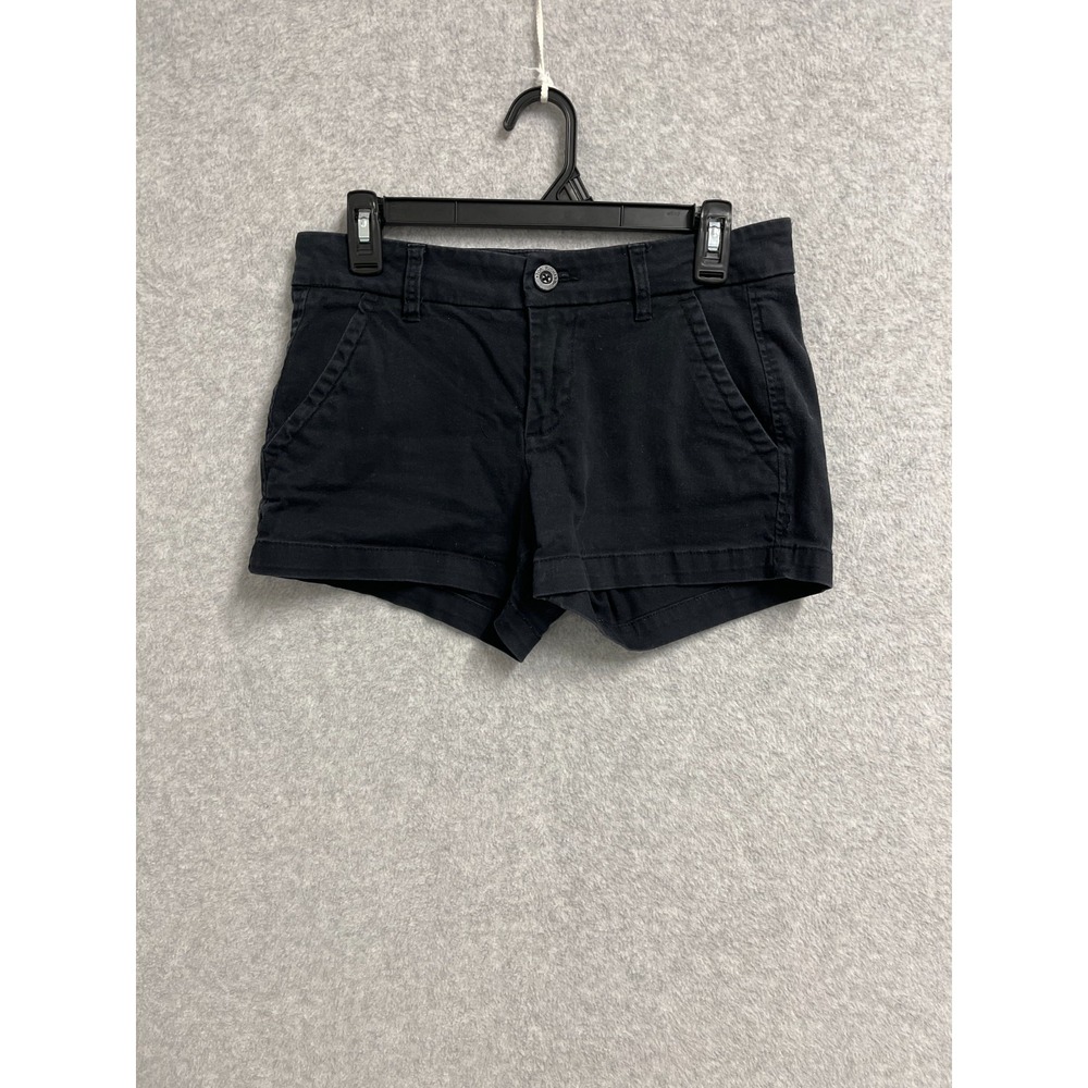 Tori Richard Chino Shorts Womens 2 Black Twill Cotton Stretch Flat Front Outdoor